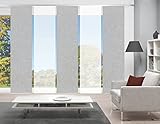 Vision S 080527 | PIVE Schiebegardine, halbtransparent, Bambus-Optik, Farbe:Silber, Größe:260 x 60 cm, Anzahl:1x