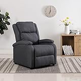BULANED TV-Relaxsessel, Kinosessel, Fernsehsessel, Ohrensessel, Recliner Chair, Relaxsessel & -liegen, Heimkino Sofa, Dunkelgrau Stoff