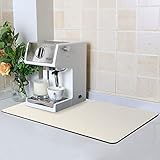 ZLR Kaffeematte – 30,5 x 50,8 cm mittlere Küche saugfähige Matte für Arbeitsplatte – leicht zu reinigende Kaffee-Bar-Matte für Kaffeemaschine, Kaffeemaschine, Espressomaschine – Cremefarben