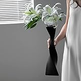 Cutfouwe Bodenvase-vase für pampasgras-Schwarze deko modern Keramik vase, Höhe: 40 cm, für deko wohnzimme/Schlafzimmer/tischdeko, Schwarze vase