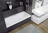 BADLAND Rechteck Badewanne Ari 170x70 mit Wannenträger, Handgriffen, Ablaufgarnitur und Füßen GRATIS