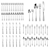 Youyijia Besteck Set 12 Personen 60-teilig Edelstahl Besteckset mit Steakmessern Messer Gabel Löffel Edelstahl Essbesteck Set Spülmaschinenfest für Zuhause Restaurant Party