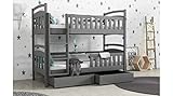 Bambino 5 Etagenbett Kinderbett Hochbett Doppelbett weiß grau Kiefer (garu, Links)