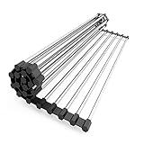 Suneast Aufrollbares Geschirrtrockner Gestell Edelstahl Abtropfgestell Mehrzweck Roll Up Dish Rack Küchenspüle Teleskop Abtropfkorb Geschirr für Tassen, Obst, Gemüse - 47 * 40cm