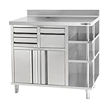 GGM Gastro | UKI106R | Kaffee Unterschrank 1,0m, mit Ablage Rechts