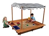 KidKraft Sandkasten mit Dach, Sandkiste aus Holz, Outdoor Spiele für Kinder, Gartenspielzeug, 00165