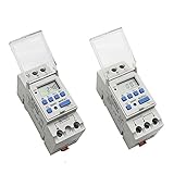 THC 15 A 30 A Neuer Typ Din Schiene 2 Drähte Wochenkalender 7 Tage programmierbar Digital Zeitschalter Relais Timer Steuerung AC 12V 24V 48V 220V 230V (Color : 15A, Size : 1NO1NC 12V AC DC)