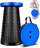 imodomio Tragbarer Klapphocker, leicht und dennoch stabil, mit Traglast 180 kg/397 lb, einziehbarer Kunststoff, zusammenklappbarer Hocker für Camping, Angeln, Wandern, Grillen, Outdoor, Innen, Küche