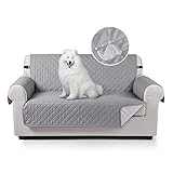 TAOCOCO Sofabezüge Schonbezug für Hunde wasserdichte Sofa Überwürfe mit Gummiband Anti-Rutsch-Schaum für Verschütten, Abnutzung und Riss Schützen (Hellgrau, 2 Sitzer)