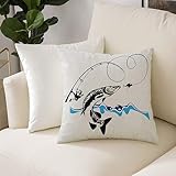 Dekorativen Zierkissenbezüge 50x50 cm,Angeln Big Hecht Fischfang Wobbler Reel Trap in River Raptorial Predator Hu,Kissenbezüge Quadratische Kissenhülle für den Außenbereich Terrasse Garten Bank Dekor