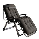 LXHLHWXF Schwerelosigkeitssessel, Balkonbüro Siesta-Stuhl, Garten Liegestühle, Aluminiumlegierung Mit Wattepad Liegestuhl, Draussen Strandstuhl/Sonnenliege(Color:schwarz)