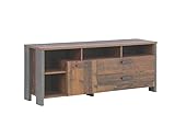TV-Unterschrank Clif von Forte Old Wood Vintage/Betonoptik Dunkelgrau i