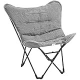 Outsunny Campingstuhl tragbar klappbar Gartensessel Regiestuhl Klappsessel Modern Design für Outdoor Picknick max. Belastung 120 kg Hellgrau 88 x 74 x 84 cm