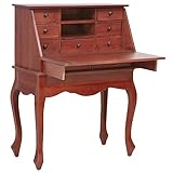 TECHPO Möbel Sekretär Schreibtisch braun 78x42x103cm Größe Mahagoni Massivholz
