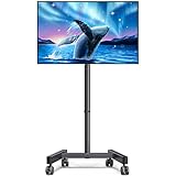 Perlegear TV Ständer Rollbar, TV Rollwagen für 13-43-Zoll-Fernseher mit 30° Neigung Universal TV Standfuß für LED/LCD/OLED-TV, Höhenverstellbar TV Standfuss Hält 44lbs Max. VESA 200x200mm