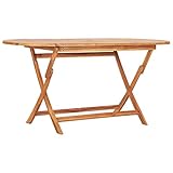 ZEYUAN Klappbarer Gartentisch, Gartentisch, Terrassentisch, Esstisch Garten, Gartenesstische, Gartenmöbel, Außentisch, 160×80×75 cm Teak Massivholz