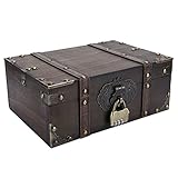 Schatzkiste, dekorative Schatztruhe Schmucktruhe Schatztruhe dekorative Schatztruhe mit Schloss Truhe Box Etui für Zuhause Bücher Schmuck (#1)