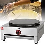 Elektrische Crepe Maker, Crepe Pfannkuchen Maker Maschine, Crepe Eisen Crepe Maker 220V 40cm Rund Professionelle Edelstahl, für Crepes, Pancakes, Galettes & Burritos