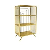 JCNFA Bücherregal Eisenbodengestell TV-Wand-Set-Top-Box Ausstellungsstand Wohnzimmerdekoration Eckbücherschrank ， 2 Größen (Farbe : Gold, größe : 4 Layers 21.65 * 12.59 * 36.22in)