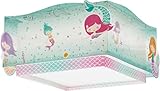 Dalber Deckenleuchte für Kinder Mermaids Meerjungfrauen, Deckenlampe Kinderzimmer, Türkis