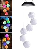 Lixada Solar Windspiele für Draußen, Windspiel Solar Gartenleuchte Gartenbeleuchtung Solarleuchte Deko Garten Gartenlampe Wasserdicht LED Solarlampen für Terrasse Deck Hof Rasen Hinterhöfe Wege