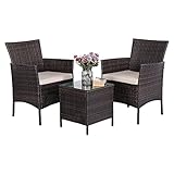 MaxxGarden Lounge Gartenmöbel Set Gunstig - Terrassenmöbel Kleiner Raum - Sessel Balkon für den Außenbereich - Gartenlounge Set - Garten Sitzgruppe - Zusammenklappbar & Wasserdicht - Rattan Schwarz