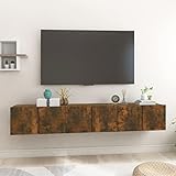 Tidyard 3 STK. TV-Wandschränke TV Wandschrank TV Schrank Wandschrank TV Lowboard HiFi Schrank Hängend Hängeschrank TV Board TV Möbel für Wohnzimmer Schlafzimmer Räuchereiche 60x30x30 cm