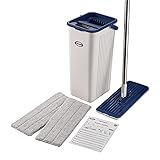 CleanAid Formosa 2 Bodenwischer Wischmopp Set mit Eimer - 360° Flachwischer, Kompakter Eimer mit 2 Kammern, Extra langer 155 cm Edelstahl Stiel, 2 Mikrofaser Wischbezüge - für alle glatten Oberflächen