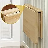 RWRAPS Klapptisch zur Wandmontage, Drop-Leaf-Tisch, Naturholz | Klappschreibtische, Küchen-Esstisch, Hängetisch für den Balkon, schwebender Laptop (A 120 x 60 cm/47 x 23 cm)