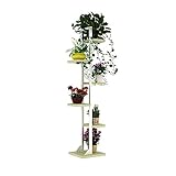 SWEGN Blumenständer Blumenständer, mehrschichtiger runder dekorativer weißer Schmiedeeisenboden, multifunktionales Regal für Setzlinge, geeignet für: Wohnzimmer/Balkon/Außen/Garten,