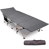 REDCAMP XXL Feldbett für Erwachsene 226kg, 71cm Extra breite Campingbett klappbar, Stabile Faltbar Betten für Outdoor Camping Reisen Büro Indoor, Grau