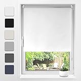 Thermorollo ohne Bohren Verdunkelnd 40x120cm(BxH) Weiß Fensterrollo Innen ohne Bohren Sichtschutz und Sonnenchutz Klemmfix Rollo