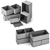 Navaris Aufbewahrungsboxen Organizer Ordnungssystem Stoffboxen - 12 Stück in verschiedenen Größen - für Kleiderschrank und Schubladen - faltbar