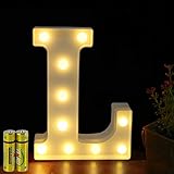 HONPHIER® Buchstaben Lichter Alphabet Lampe LED Brief Beleuchtung , Beleuchtete Buchstaben Nachtlichter Dekoration für Geburtstag Party Hochzeit Kinderzimmer (L)