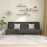 Gecheer Schlafsofa 2-Sitzer Sofa mit Schlaffunktion Tagesbett Schlafcouch Sofabett Bettcouch Polstersofa Samt Dunkelgrau