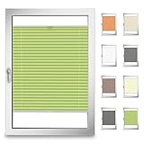 StoffTex Plissee Faltrollo für Fenster nach Maß ohne Bohren Jalousie Rollo Farben (Höhe 25-130 cm)