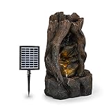 blumfeldt Magic Tree Solarbrunnen,inkl. Solarpanel,Leistung: 2,8 Watt,Lithium-Ionen-Batterie (ca. 5h Laufzeit),LED-Beleuchtung,Material: Polyresin,frostbeständig,Holzoptik