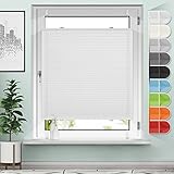Sanfree Plissee Klemmfix Plisseerollo ohne Bohren Weiß 70x200cm (BxH) inkl. Klemmträger Blickdicht und lichtdurchlässig Jalousie Faltrollo Sichtschutz und Sonnenschutz Rollo für Fenster & Tür