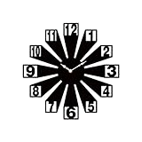 PIAOPIAO Moderne DIY 3D Stereo Wanduhr, 40cm Vintage Schwarz Dekorative Wanduhr mit Römischen Ziffern, Leise Ohne Tickgeräusche Analog Wanduhr, Metall Wanduhr für Wohnzimmer, Küche, Schlafzimmer, Büro