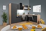 ALIDAM KüChenunterschrank Küche Küchenzeile L-form Winkelküche Leerblock 280x172 cm Eiche Grau KüChenblock