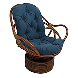 Needles Solid Twill Drehstuhlkissen, 121,9 x 61 cm, wasserdichtes Sitzkissen, kein Rattan-Rahmen, für Terrasse, Outdoor, Innenbereich, Blau, 121,9 x 61 x 12,7 cm