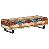 Bussandri Exclusive - Couchtisch 120x50x30 cm Massives Altholz und Stahl
