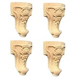 JNIGEL Set mit 4 Möbelbeinen geschnitztem Holz, 4' 5'6' 7' unvollendete Brötchenfüße, Sofa-Ersatz-Möbelbeine, Sofa, Stuhl, Zweisitzer, osmanischer Couchtisch Connection (Size : 18 * 6.5cm/7 * 2.5in)