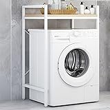 XIAOZHUANGXIONG Badezimmer Regal ohne Bohren, mit Verstellbaren Füßen, Stark und Robust, Platzsparend und Einfach zu Montieren, Geeignet Für Badezimmer, Waschküche (Color : White, Size : 1 Layer_B)