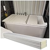EYLINK Badewannenabdeckung Badewannenregal, zusammenklappbares Aufbewahrungsregal, staubdichte Platte, Isolierabdeckung, 0,6 cm Dicke, PVC-Kunststoffverschluss, Badewannendeckel, Badewannenablage,