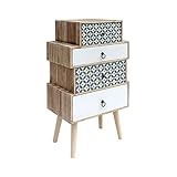 Rebecca Mobili Schubladenkommode 4 Schubladen für Wohnzimmer, Aufbewahrungsschrank für Kinderzimmer, Holz Braun, Hellweiß Grau – Maße: 81 x 45 x 29 cm (HxLxB) - Art. RE6122