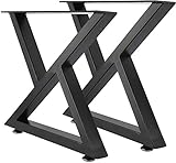 Homtone 2 Stück Tischbein Metallfuß für Sitzbank, Industrial Tischgestell Tischkufen, Schmiedeeiserne Tischbeine für DIY Sitzbank, Couchtisch, Schwarz (X-Form H:40cm)