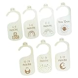 TOOYFUL 7-teiliges Holz-Babyschrank-Größenteiler-Set, Neugeborenenbedarf, Kinderzimmerschrank, Kleidungsorganisatoren, Baby-Kleidertrenner für Schrank, , einseitig