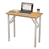 sogesfurniture Schreibtisch Klapptisch 80x40cm, Kompakt Computertisch Büromöbel PC Tisch Arbeitstisch Klappbar für Zuhause, Büro, Picknick, Garten, Teak&Weiß BHEU-LP-AC5YW-8040