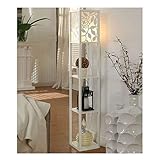 SIRHC Stehleuchte Vereinfachtes Chinesisch Wohnzimmer Fußboden-Licht Schlafzimmer Nachttischlampe Sofa Stehlampe Regal Regal Blume Regal kreative Lampe Deckenfluter (Color : Blanc)